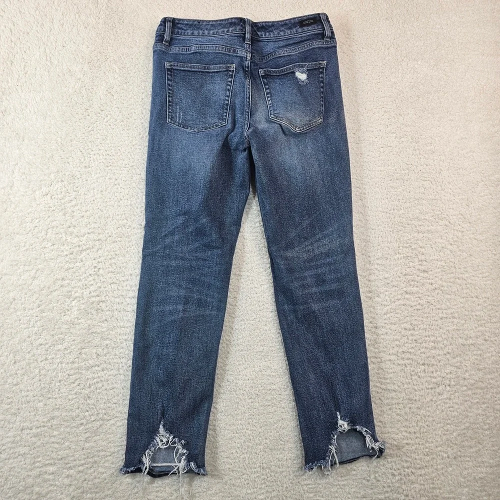 Liverpool Los Angeles Boyfriend Distressed Hem Jeans Medium Wash Womens 6/28